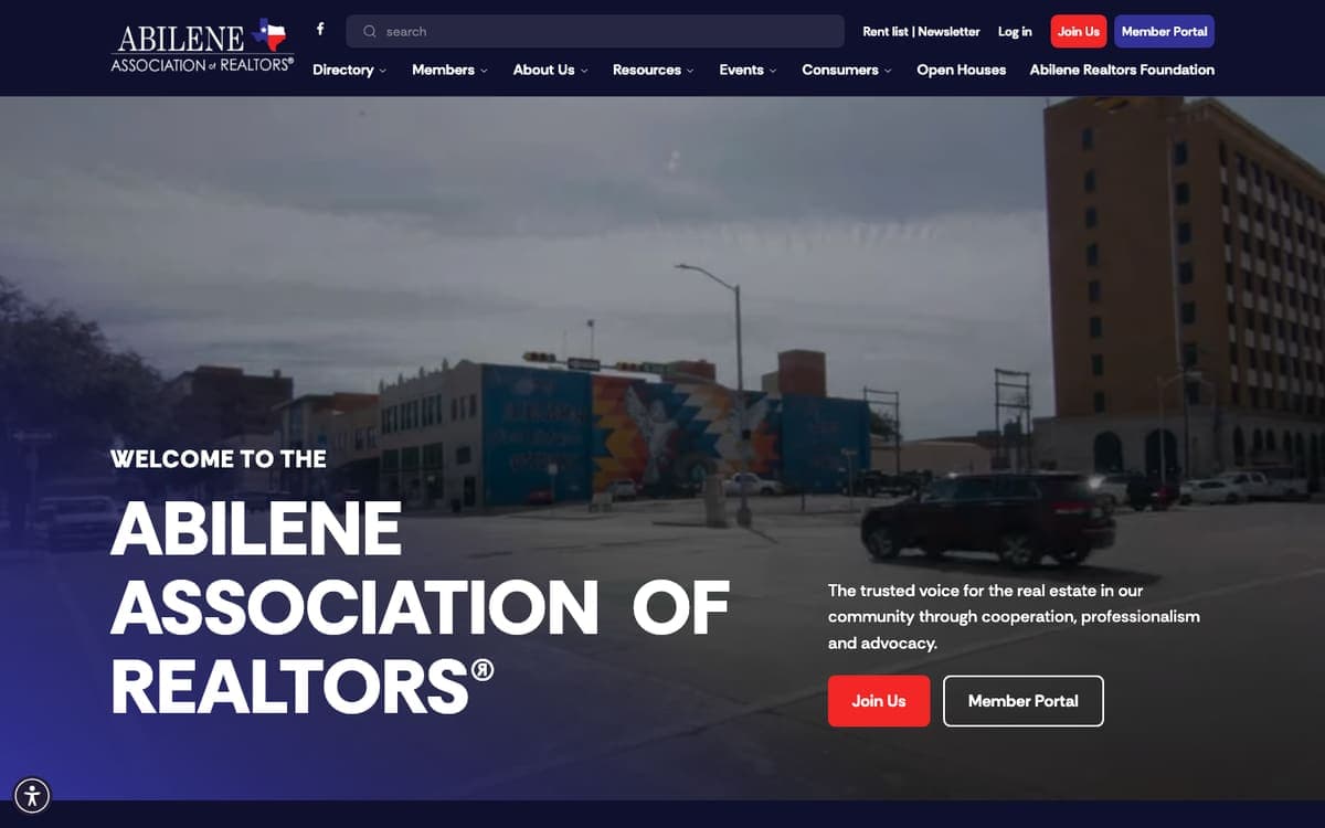 Abilene Association of REALTORS® website, built on TaliCMS