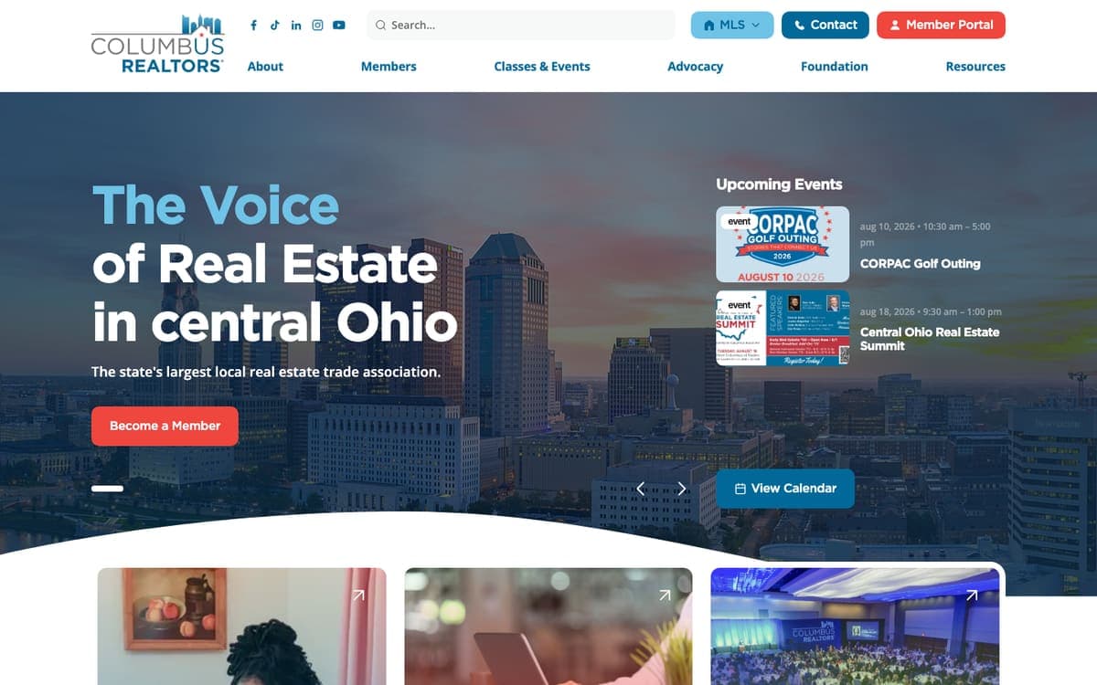 Columbus REALTORS® website, built on TaliCMS